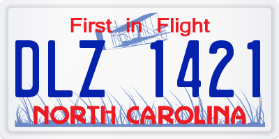 NC license plate DLZ1421