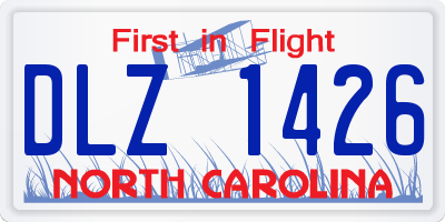 NC license plate DLZ1426