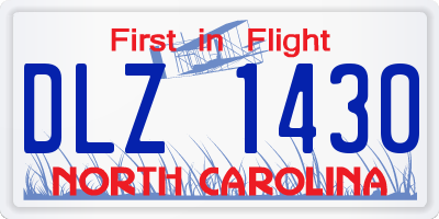 NC license plate DLZ1430