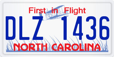 NC license plate DLZ1436