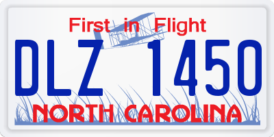 NC license plate DLZ1450