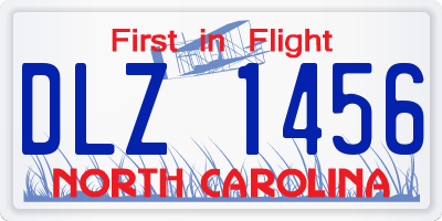 NC license plate DLZ1456