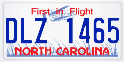 NC license plate DLZ1465