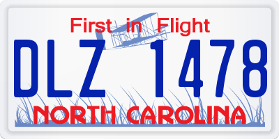 NC license plate DLZ1478