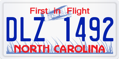 NC license plate DLZ1492