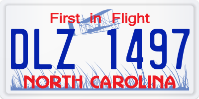 NC license plate DLZ1497