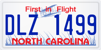 NC license plate DLZ1499