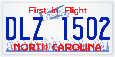 NC license plate DLZ1502