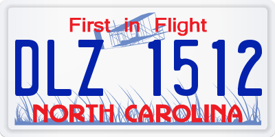 NC license plate DLZ1512
