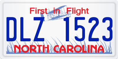 NC license plate DLZ1523