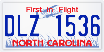NC license plate DLZ1536