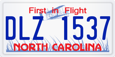 NC license plate DLZ1537
