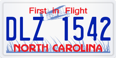 NC license plate DLZ1542