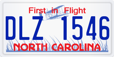 NC license plate DLZ1546