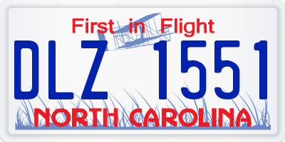 NC license plate DLZ1551