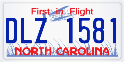 NC license plate DLZ1581