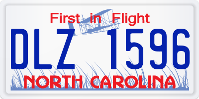 NC license plate DLZ1596