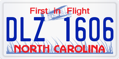NC license plate DLZ1606