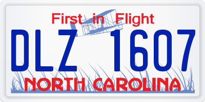 NC license plate DLZ1607