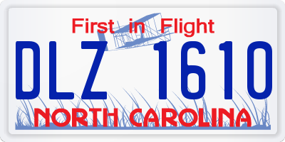 NC license plate DLZ1610