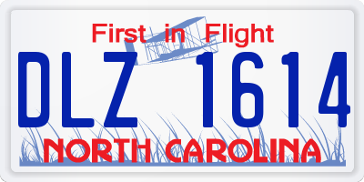 NC license plate DLZ1614