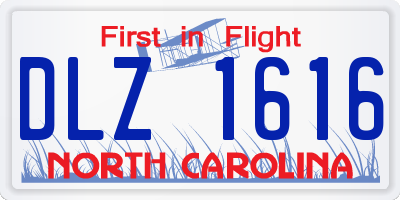 NC license plate DLZ1616