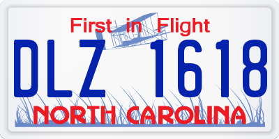 NC license plate DLZ1618