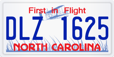 NC license plate DLZ1625