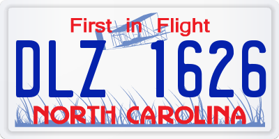NC license plate DLZ1626