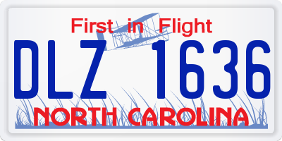 NC license plate DLZ1636