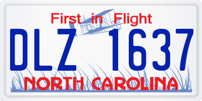 NC license plate DLZ1637