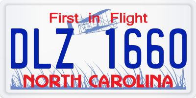NC license plate DLZ1660