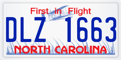 NC license plate DLZ1663
