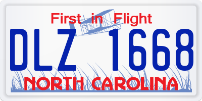 NC license plate DLZ1668