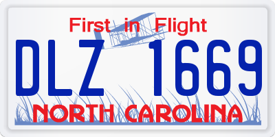 NC license plate DLZ1669