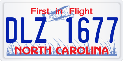 NC license plate DLZ1677