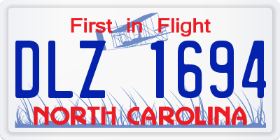 NC license plate DLZ1694