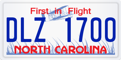 NC license plate DLZ1700