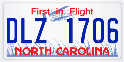 NC license plate DLZ1706