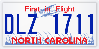 NC license plate DLZ1711