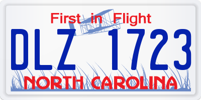NC license plate DLZ1723