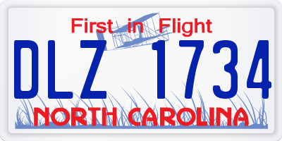 NC license plate DLZ1734