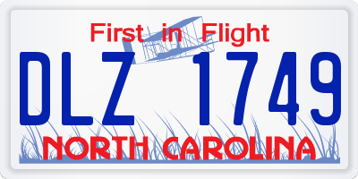 NC license plate DLZ1749