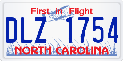 NC license plate DLZ1754
