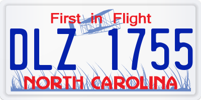 NC license plate DLZ1755