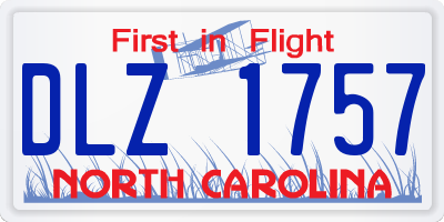 NC license plate DLZ1757