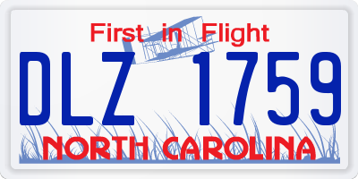 NC license plate DLZ1759