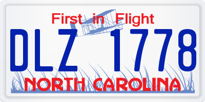 NC license plate DLZ1778