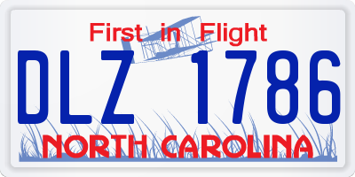 NC license plate DLZ1786