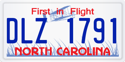 NC license plate DLZ1791